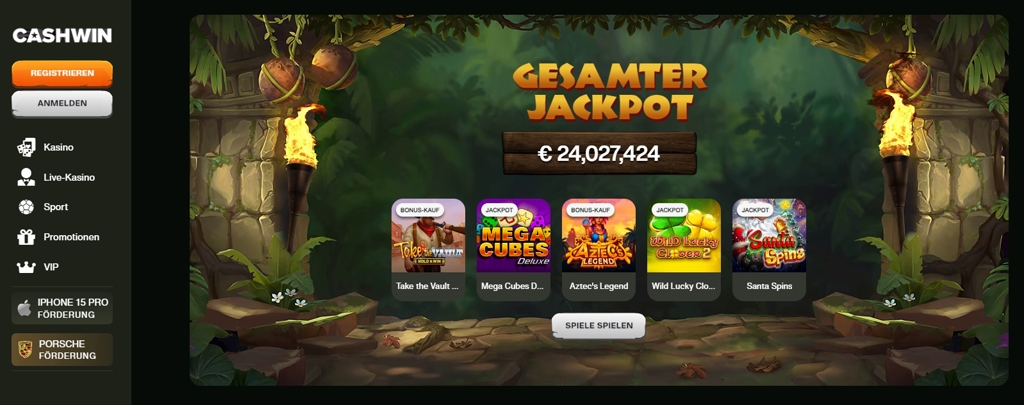 Jackpot im Cashwin Online Casino in Deutschland